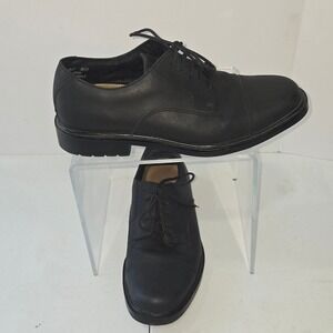 David Taylor Mens Black Leather Cap Toe Derby Dress Shoes 8.5 D 77021 667